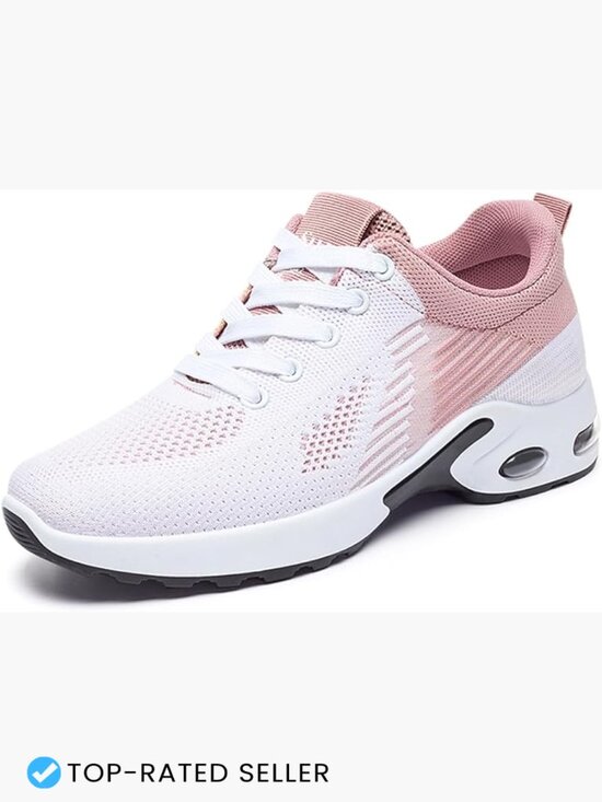 Shoes - Lightweight Mesh Walking Shoes Cushioned Comfort Lace Up Fashion Sneakers